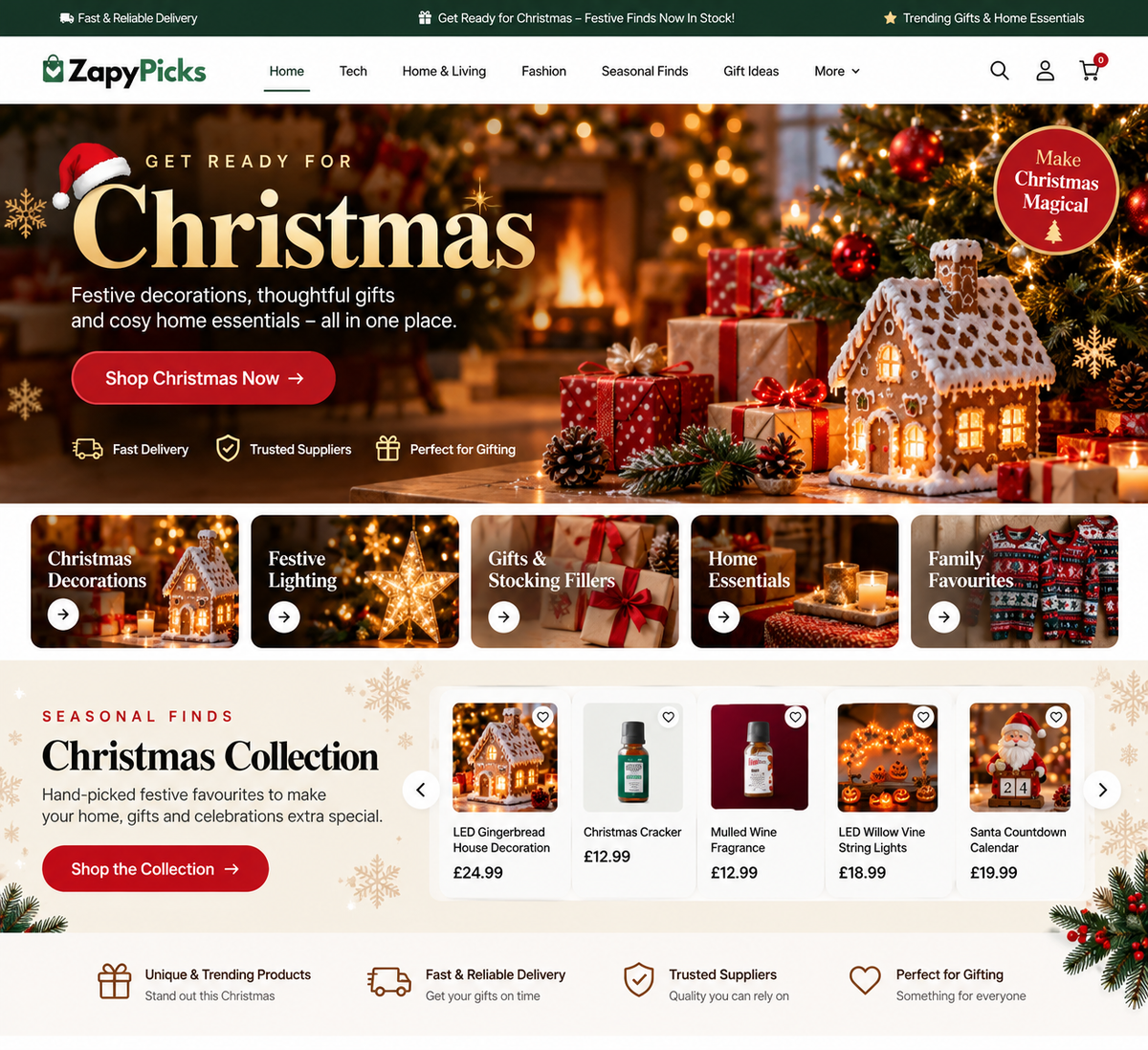 ZapyPicks Christmas festive decorations and gifts