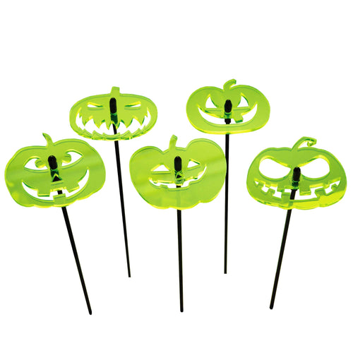 Autumn Pumpkin Garden Stakes – Set of 5