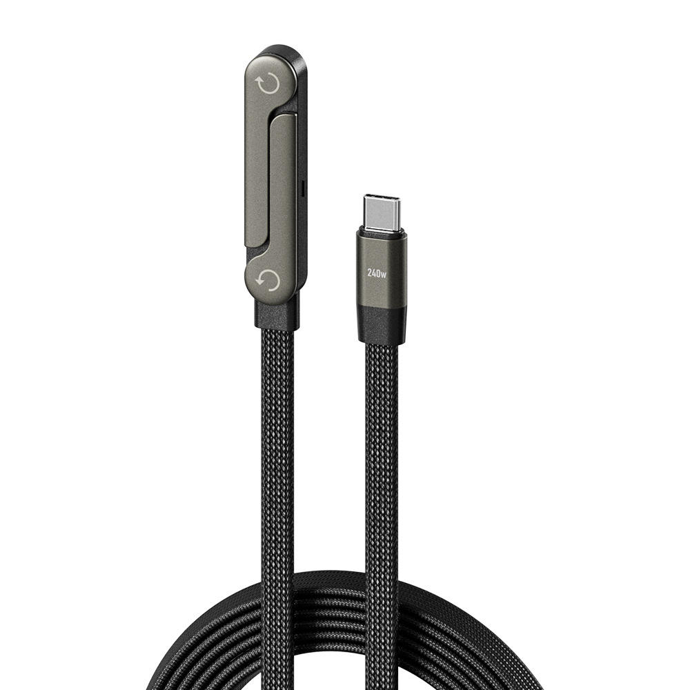 Câble de charge rapide USB-C 240 W avec support de téléphone pliable