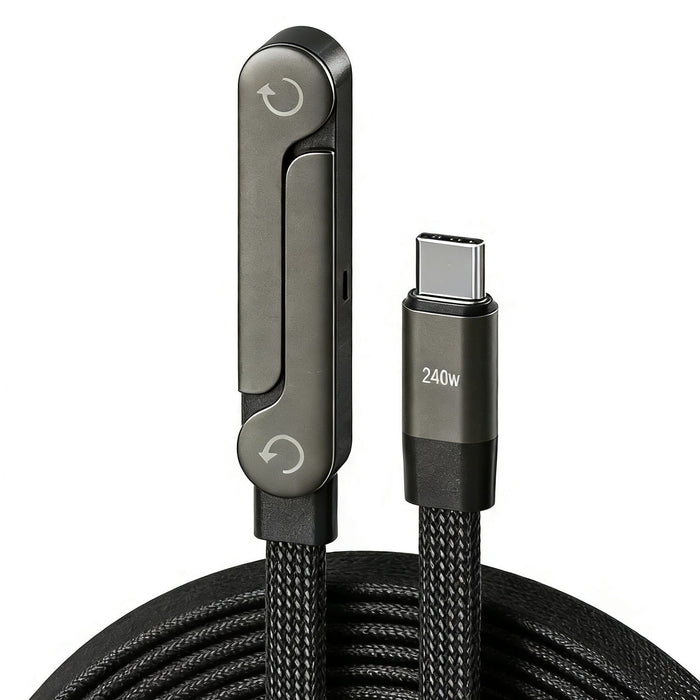 Câble de charge rapide USB-C 240 W avec support de téléphone pliable