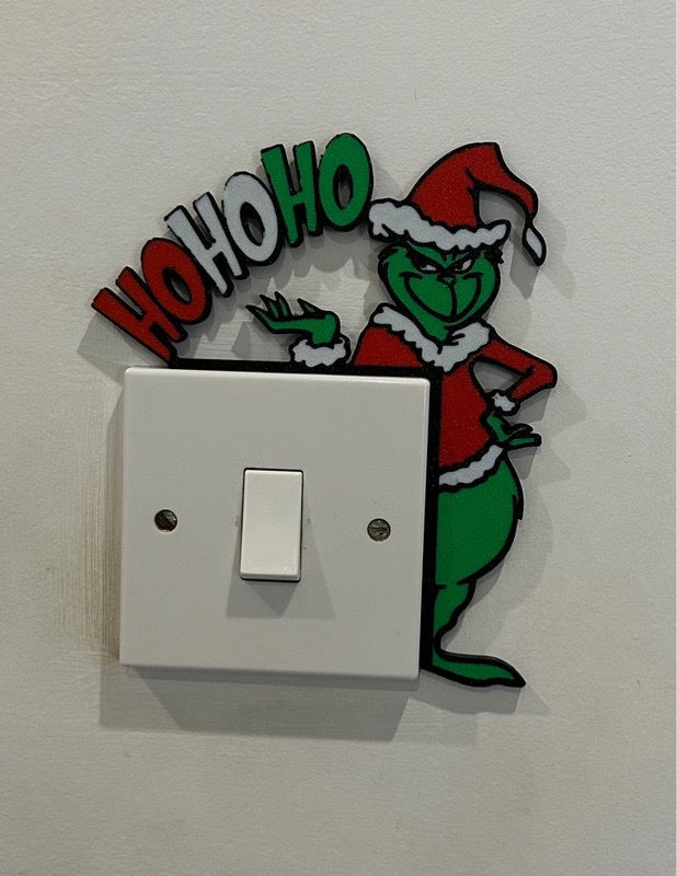 Grinch Door Corner or Light Switch Topper | Christmas Sign | Xmas Decoration | Festive Wall Art