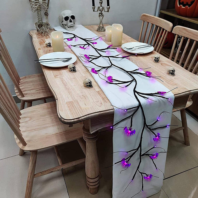 Halloween Bat & Pumpkin Willow Vine String Lights