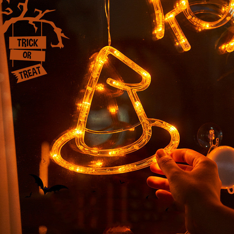 Halloween Window Lights – Hanging Spiders, Pumpkins & Ghosts